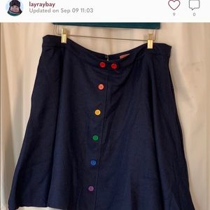 Rainbow button skirt WITH POCKETS!